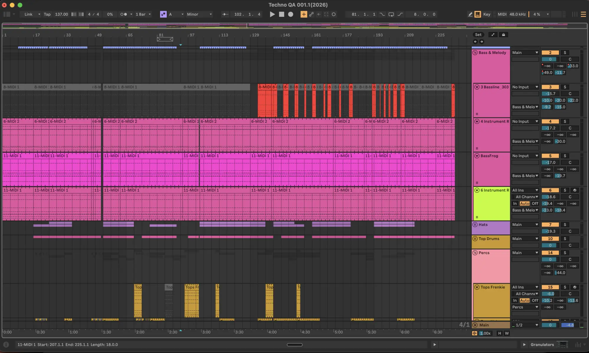 Vibseek Studio floating on top of a live Ableton Live session