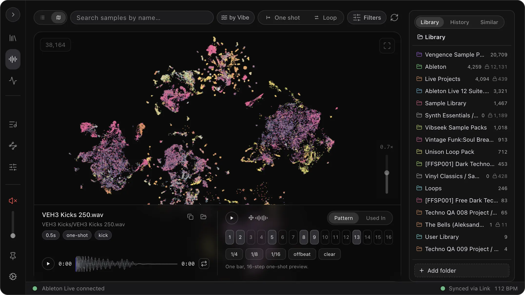 Vibseek Studio sample discovery and overview